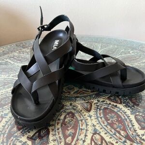 Mia Black Strappy Sandals